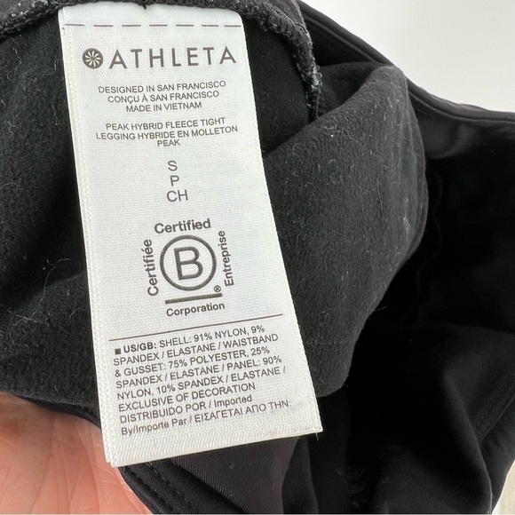 ATHLETA Peak Hybrid Fleece Tight‎ Black Small - Picture 12 of 14